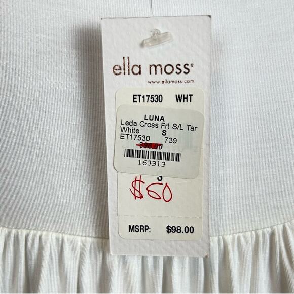 🆕 Ella Moss Drape Top Womens Size S Ivory Soft Viscose Blend Luxurious Y2K NWT - Picture 9 of 9